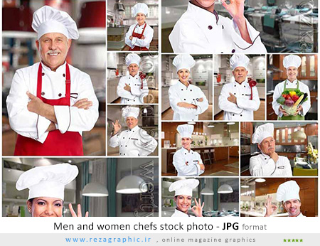 12 تصاویر استوک آشپز مرد و زن - Men and women chefs stock photo 